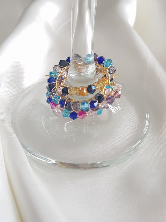 Wine Glass Ring Cristales de Colores